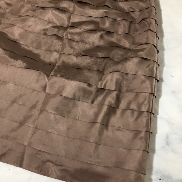 Loft Silk Taupe Tiered Layered Pencil Skirt - Picture 3 of 8